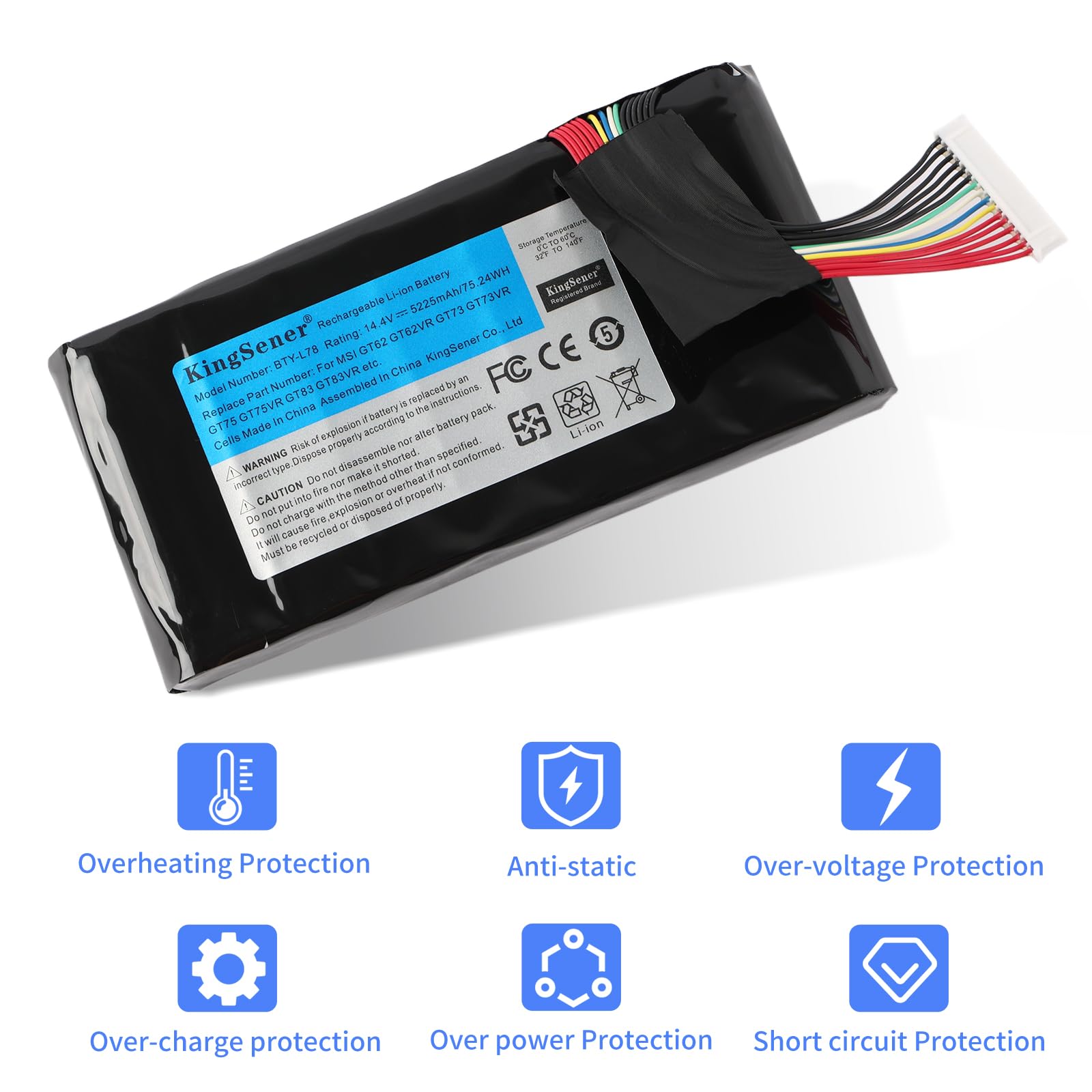 Amazon.com: KingSener BTY-L78 Laptop Battery for MSI GT62 GT62VR